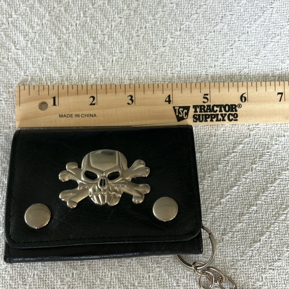 ☠️ Black Trifold Wallet with Skull and Cross ☠️ - Picture 12 of 13